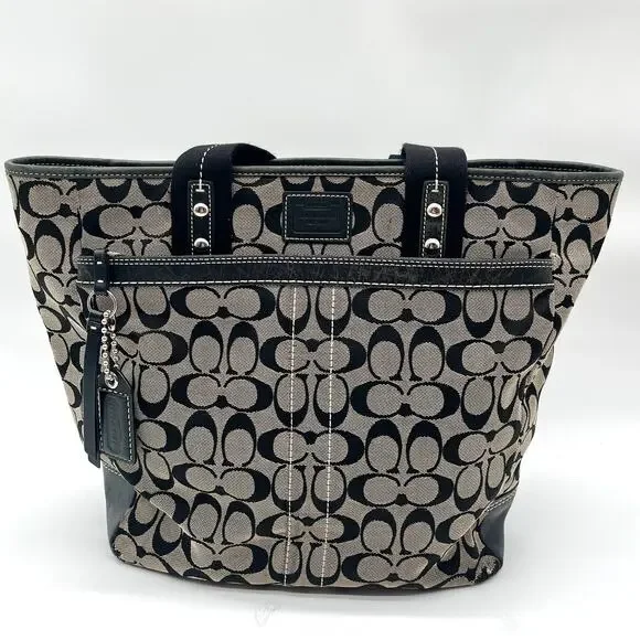 COACH VINTAGE Y2K Signature Jacquard Shoulder Bag, Large Tote - Picture 11 of 15